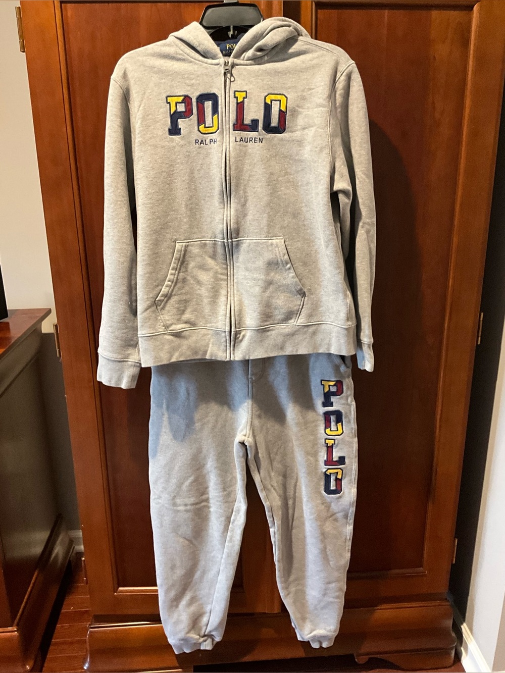 Polo by Ralph Lauren Kids Gray POLO Hoodie & Jogger Set Size XL 18-20